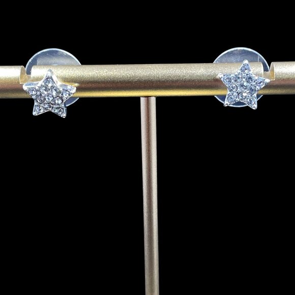 Swarovski Crystal Star Earrings Silver Coquette Teen Gift Holiday Glam Sparkly - Picture 5 of 6